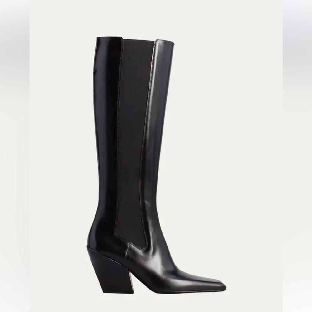 PRADA
Leather Square-Toe Tall Chelsea Boots